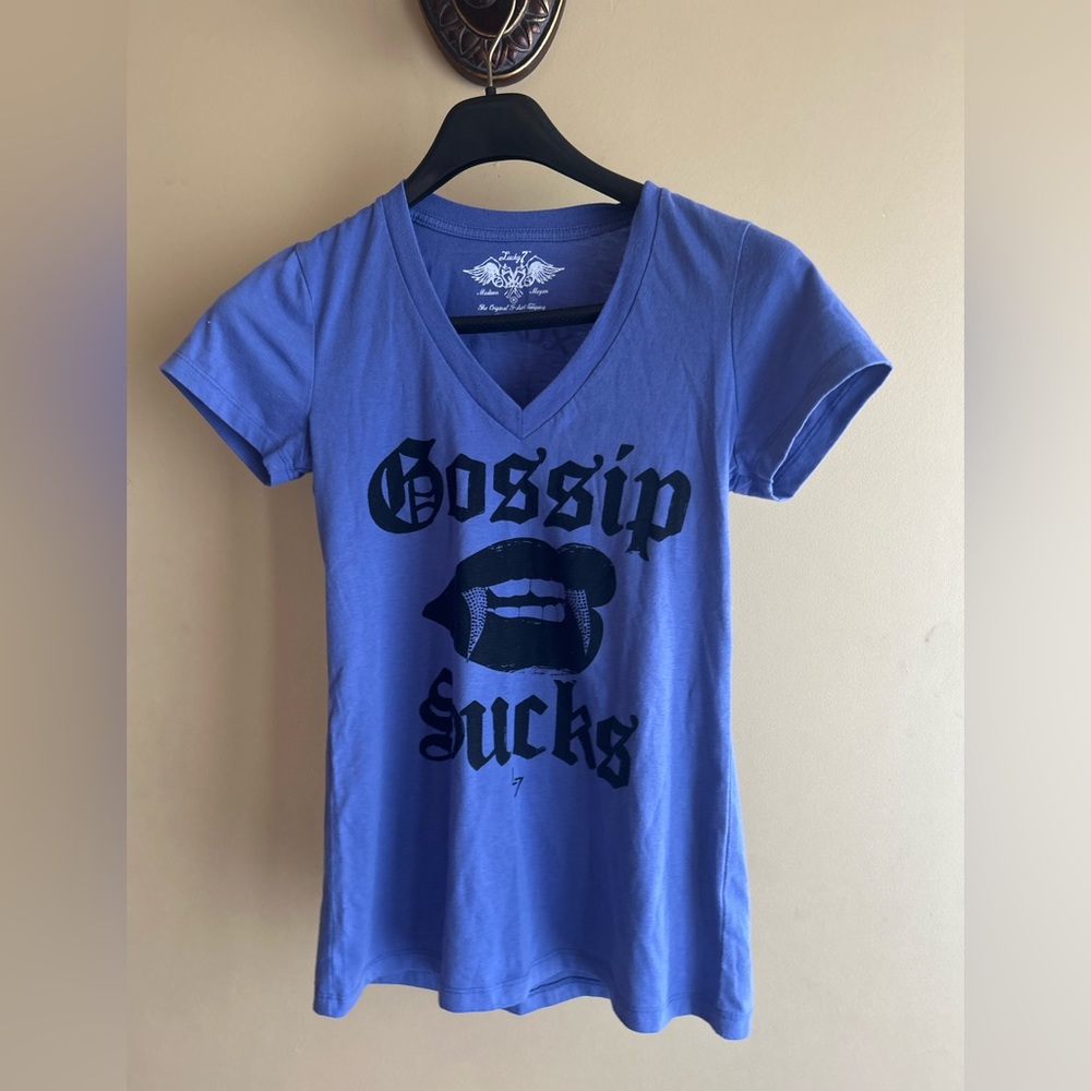 Lucky 7 “gossip sucks” t-shirt - Picture 2 of 12